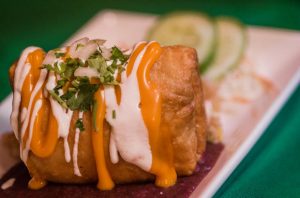 Chimichanga Plate Served at an Authentic Mexican Restaurant